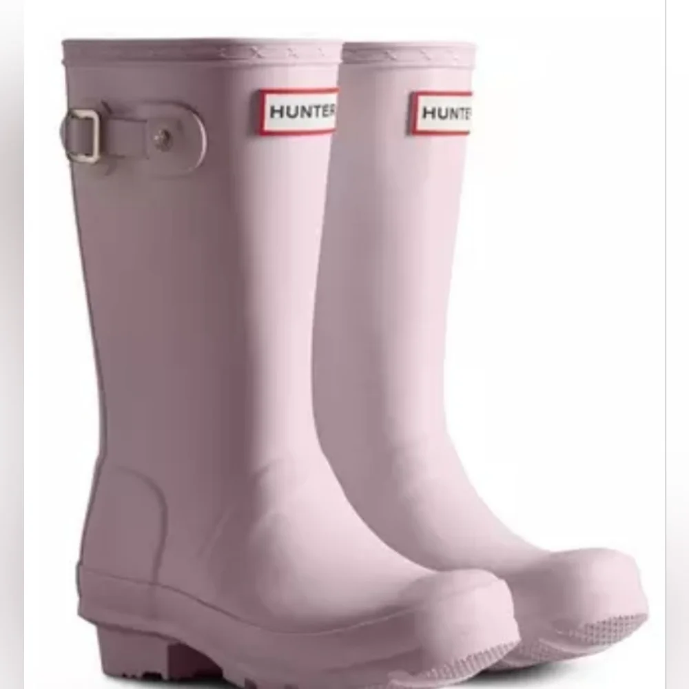 Hunter Girls Pastel Tempered Mauve Waterproof Rain Boots Size 5 NWT